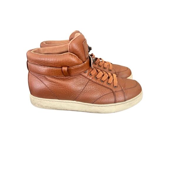 Coach Richmond High Top Sample Sneakers Saddle Soft Nappa Leather Size 8.5B - Picture 1 of 10